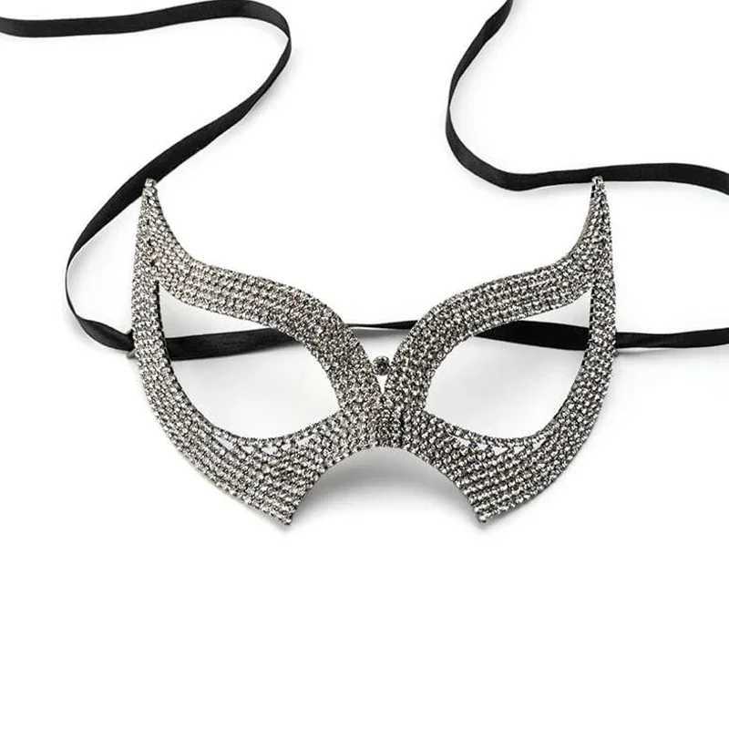 Rhinestone Mask for Face Women Breathable Headwear Masquerade Sparkling Banquet Dance Gift Costume Sexy Face Accessories JewelryW251029
