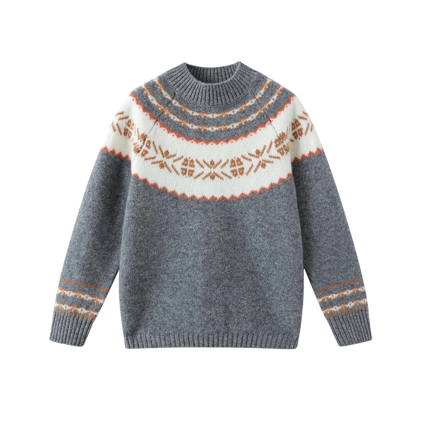 Children's pure wool sweater with double stranded thickened half high neck knitted base sweater for boys and girls