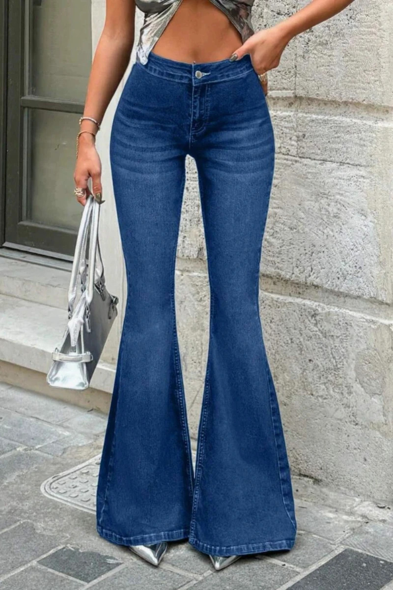 Y2k Jeans For Woman Light Wash Flare Denim Trousers Vintage Retro Style High Waisted Wide Leg Pants Fashion Trendy 251029