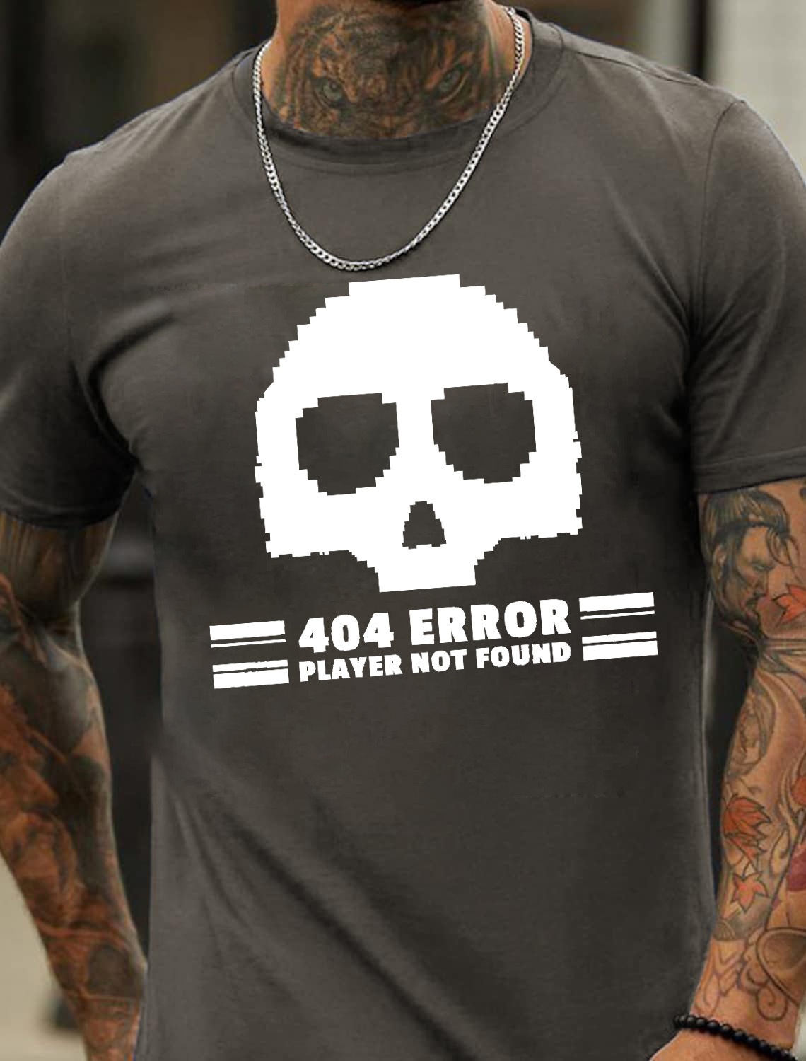 European and American Oversized Skeleton Print Men's Cotton Summer T-Shirt - TT7080