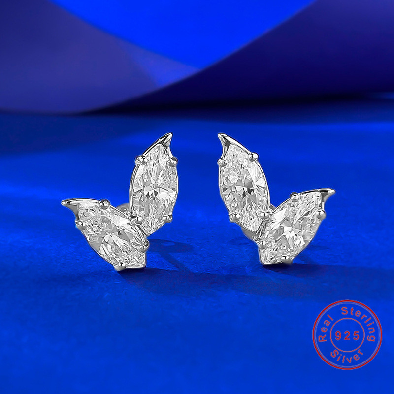 2025 Choucong Ins Top Sell Sweet Cute Simple Fashion Jewelry Genuine 100% 925 Sterling Silver Marquise Lab Moissanite Diamond Party Elegant Women Earr