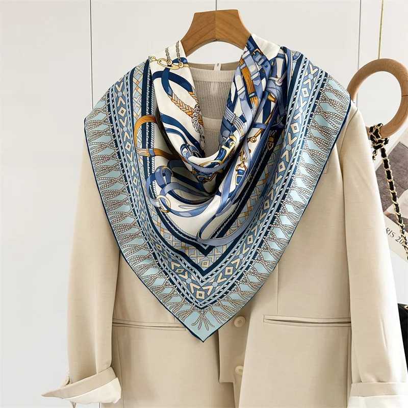 Belts Print 100 Silk Scarf Women Ladies Fashion Square Scarves Shawl Cape Poncho 35x35W251029