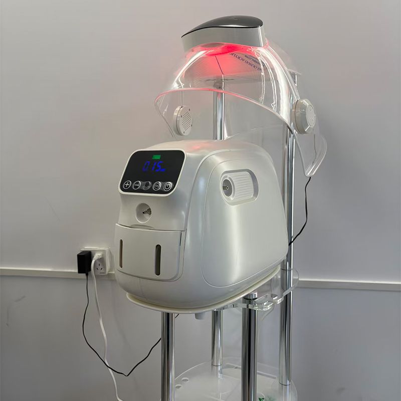 Professional Jet Peel Equipment Therapy Mask Dome Oxygen Facial Machine LED Light Therapy Oxygen Facial Dome Mask Machine