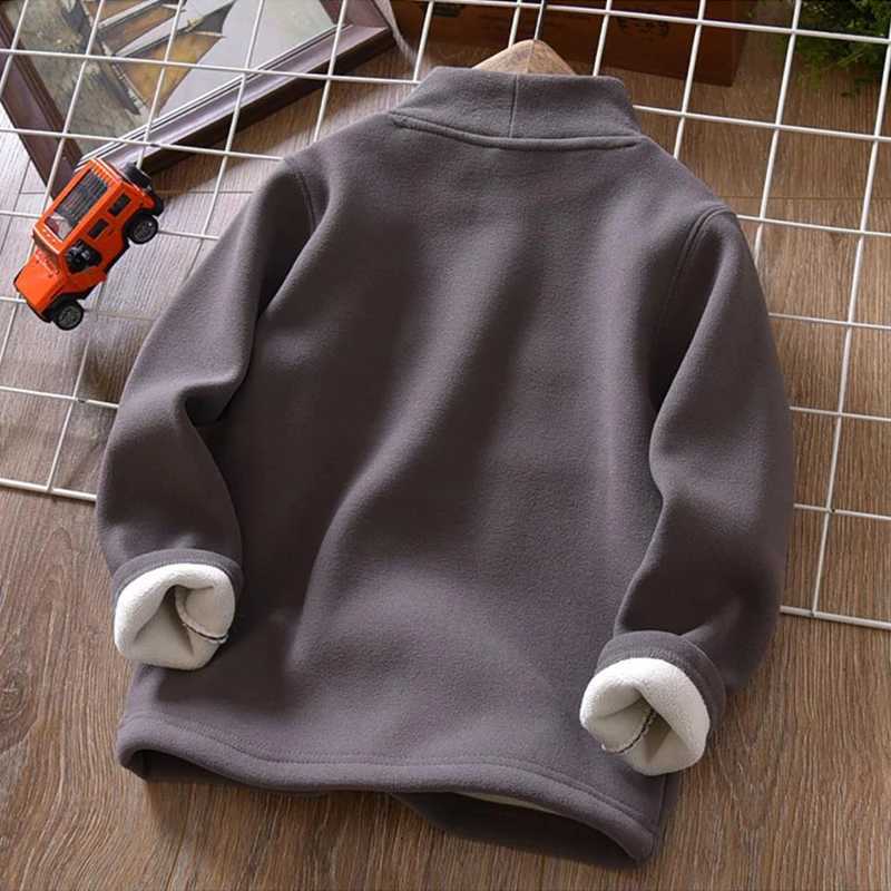 Kids Thermal Shirt 412Y HalfTurtleneck Velvet Top Autumn Winter Letter Embroidery Plush Long Sleeve Blouse for Boys GirlsT251030