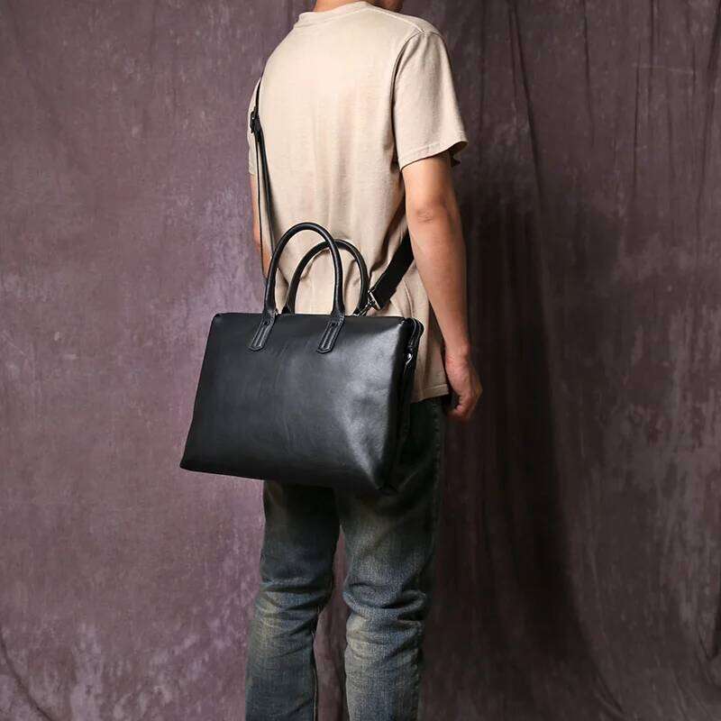 Designer bag 52 Fashionable Genuine Leather Men's Handbag Simple Horizontal Design Top Layer Cowhide Large Capacity Computer Bag
