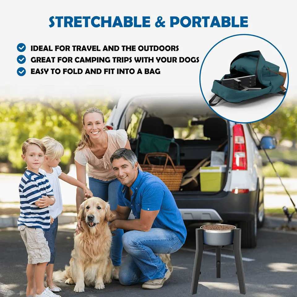 Raised Dog Bowl Stand for Medium Large Extra Large DogsMetal Tall Dog Food StandAdjustable Wide 711 Heights 98134 J251113