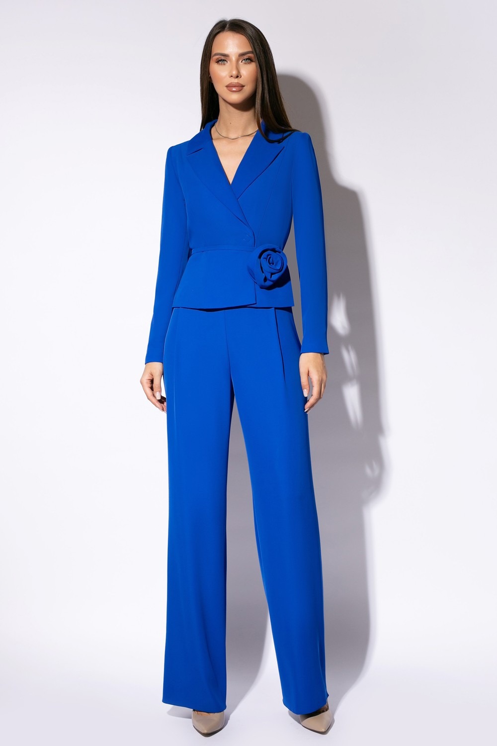 Hand Made Flowers Women Pants Suits Slim Fit Ladies Prom Birthday Party Formal Wear Outfit 2 Pieces Customized