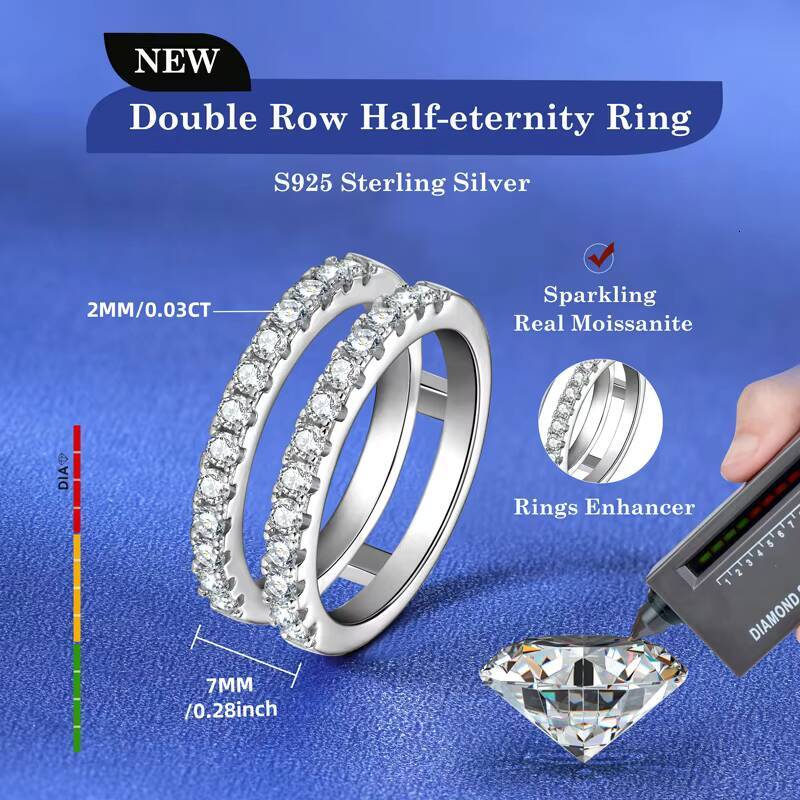 High Quality Classic Fashion 100 925 Sterling Silver Couple Engagement D Color Moissanite Wedding Band Rings for Women Men