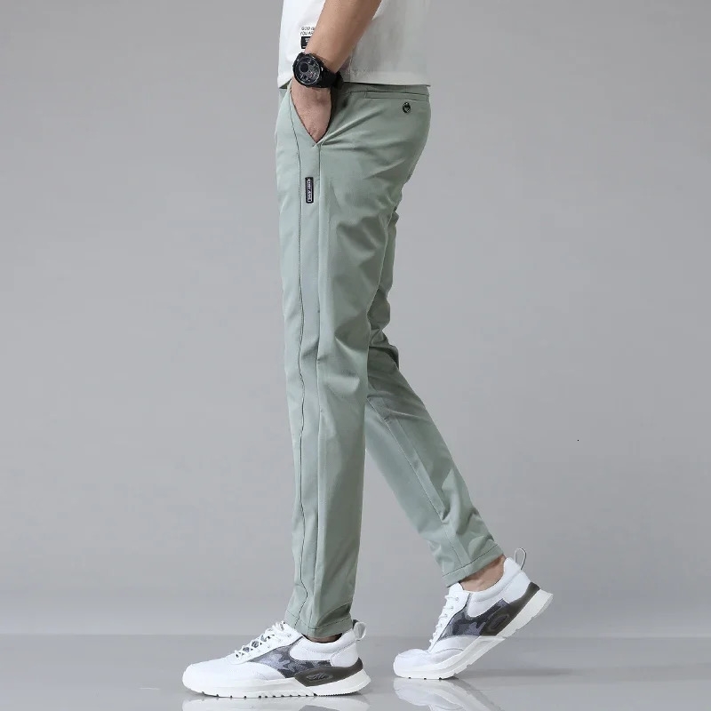 2024 Spring Summer Ultrathin Mens Stretch Slim Straight Casual Pants High Quality Fashion Breathable Golf Sports Trousers y251010
