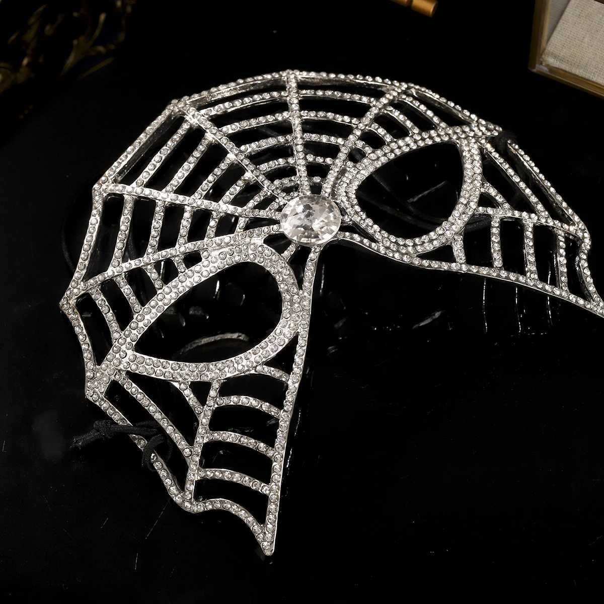 European and American Halloween Baroque Rhinestone Spider Alloy Mask Party Dance Sexy Mask AccESSories For WomenW251029