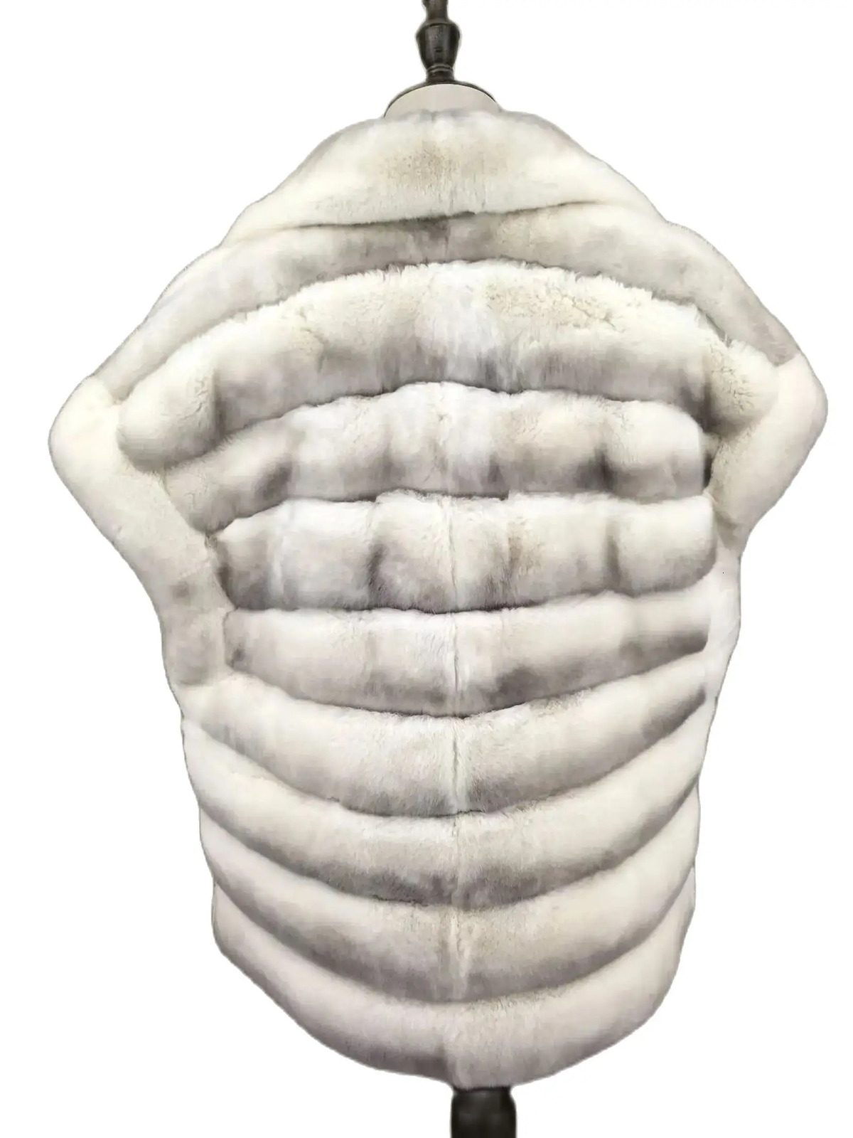 Natural Rex Rabbit Fur Vest for Women Korean Style Gilet Furry Waistcoat Warm Beige Light Brown Color Free Size Winter 251029