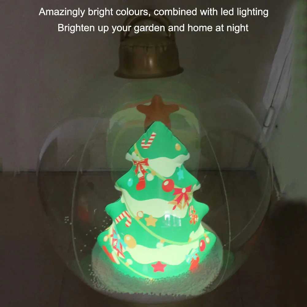 60cm Giant Inflatable Christmas Balls Light Up PVC Big Balls Xmas Tree Decorations Outdoor Holiday Yard Lawn Christmas Balloon C251030