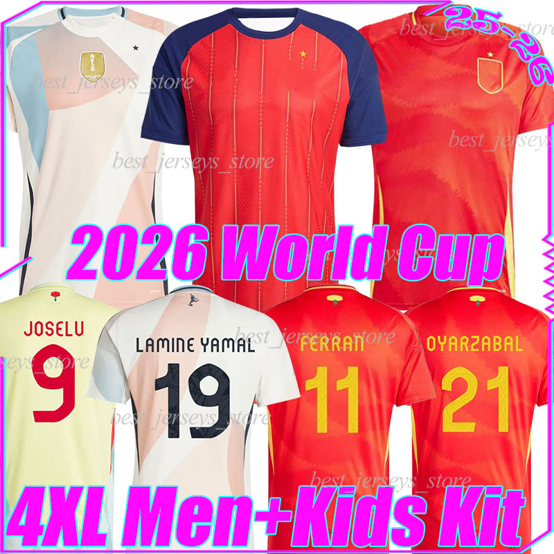 4XL Spain 2026 World Cup Soccer Jerseys LAMINE YAMAL MERINO OYARZABAL PEDRI YEREMY ZUBIMENDI ALEX.B CUCURELLA LAPORTE national team football shirt men kids Kits set