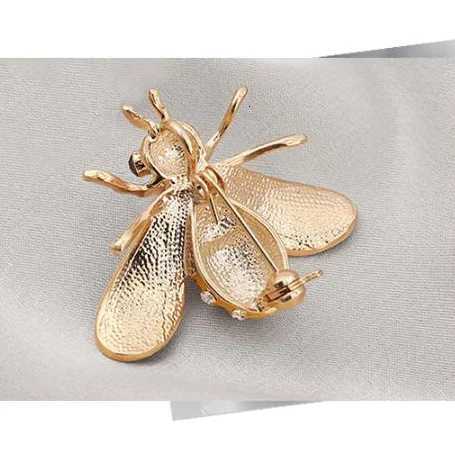 Zircon diamond studded pearl brooch cartoon cute bee brooch alloy drip oil womens pin accessories wholesale Y251029