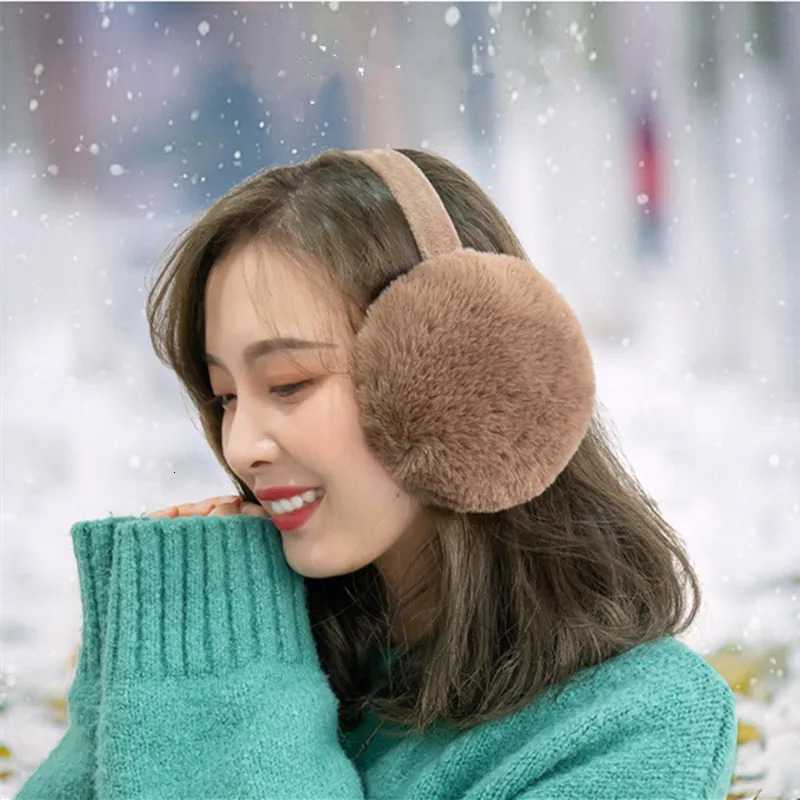Women Soft Plush Ear Warmer Winter Warm Foldable EarMuffs Fashion Solid Color Fur Earflap Outdoor Cold Protection Ear Cover 251024