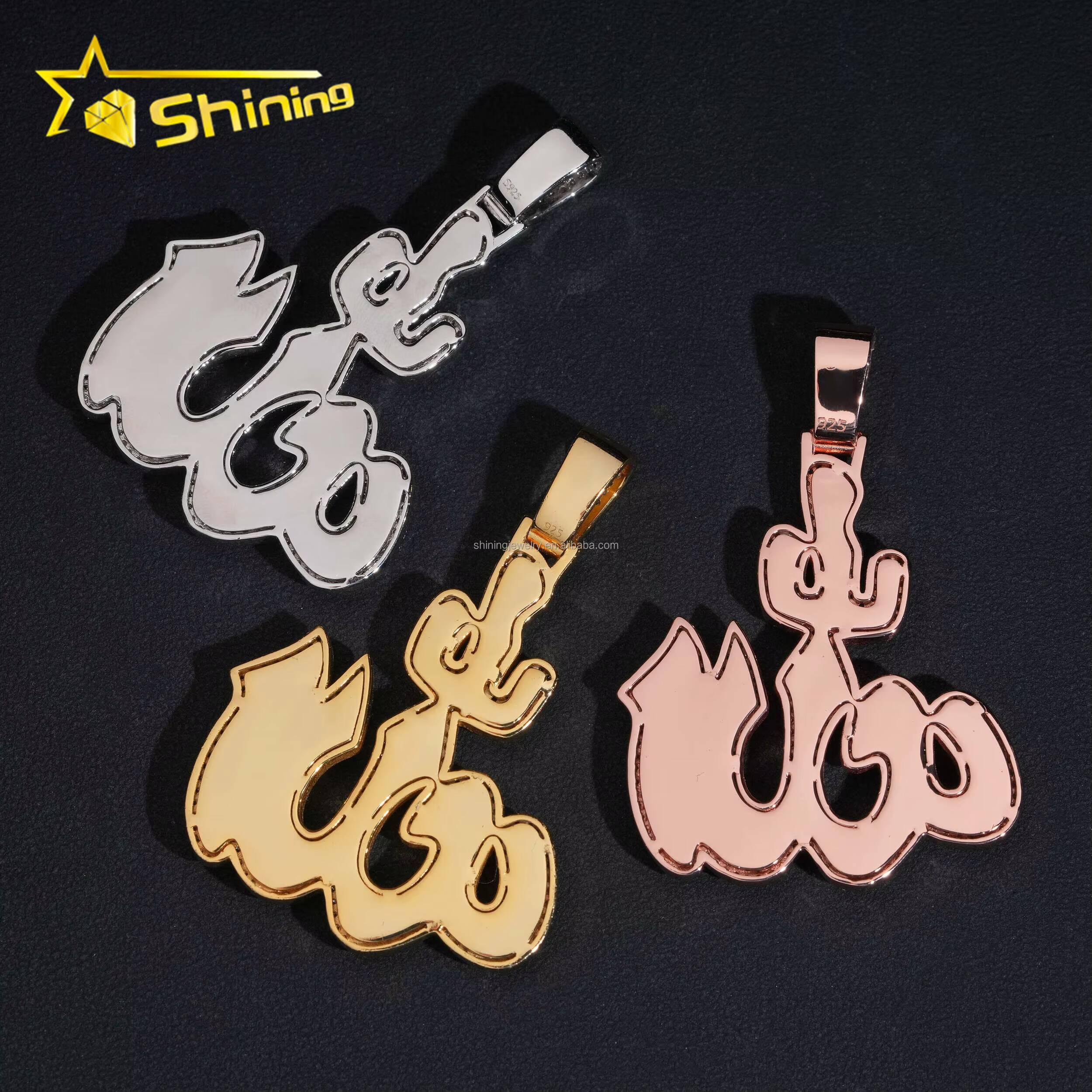 Bulk Stock Drop Shipping Hot Selling Pass Diamond Tester Hip Hop Iced Out Religious VVS1Moissanite S925 Silver Allah Pendant