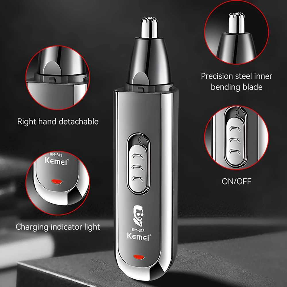 Kemei Multifunction Ear and Nose Hair Trimmer Eyebrow Facial Sideburns Hair Trimmer Men Body Grooming TYPEC USB Rechargeable M251030