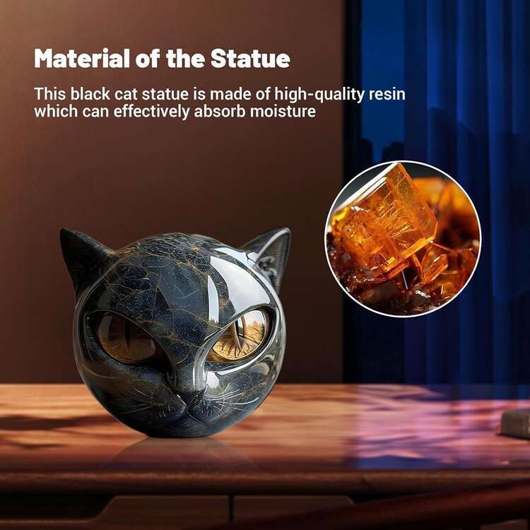 Designer Luxury Black Cat Resin Sculpture Ornament Decoration Craft for Halloween