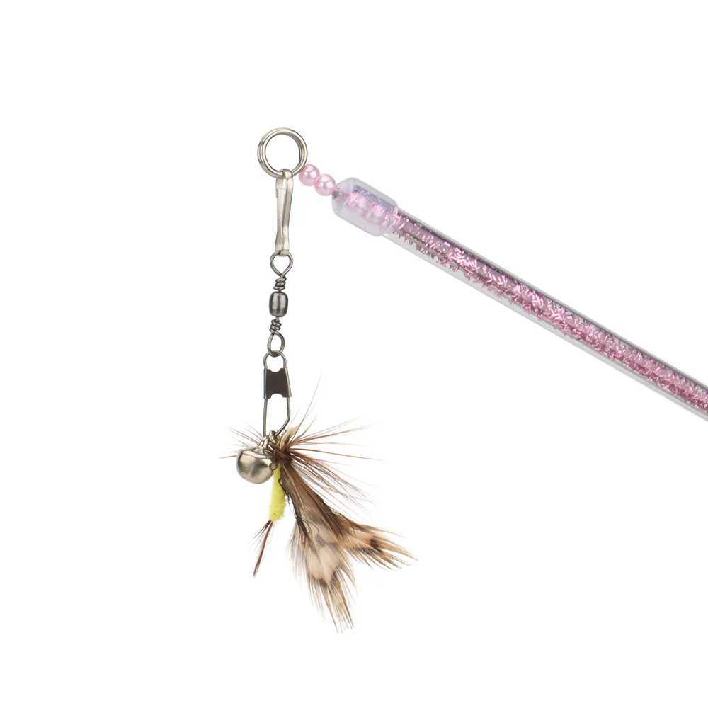 10pcs5pcs Wholesale Cat Teaser Bug Funny Cat Stick Toy Feather Rod Pet Toy S251029{category}