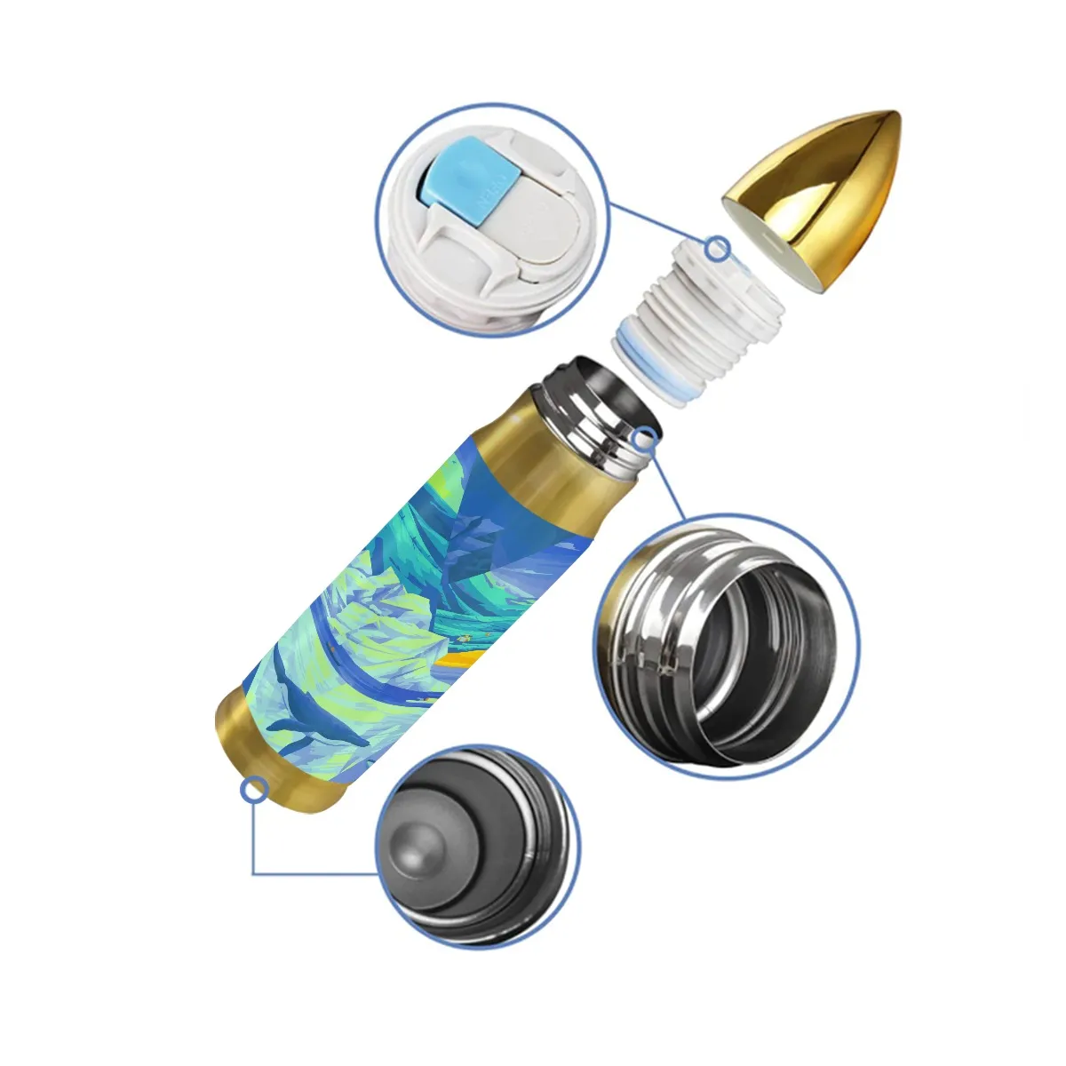 16oz Stainless Steel Tumbler, Custom Printed Travel Mug, Vacuum Insulated Cup for Hot & Cold Drinks, Fashion Modern Design