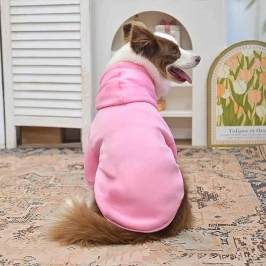 2 Pack Sweaters Hoodies for Small Medium Large Dogs Winter Warm Sweatshirt With Hat Soft Hooded Clothes Coat Outfit Pink L C251030