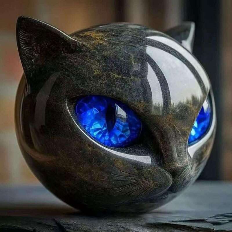 Designer Luxury Black Cat Resin Sculpture Ornament Decoration Craft for Halloween