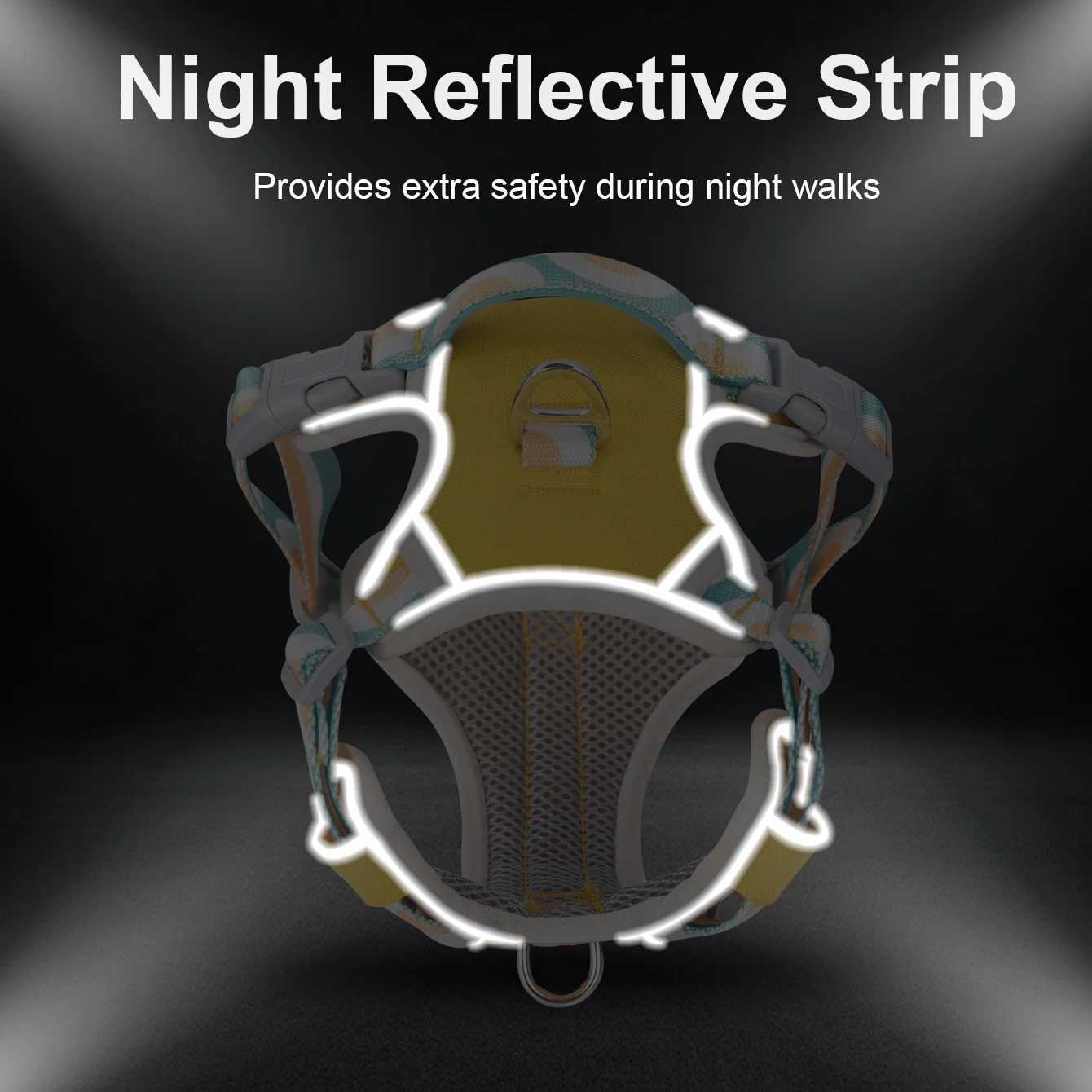 HP2271pc Adjustable Reflective Pet Dog Harness Doublesides printed webbing Durable Oxford Fabric Anti Deformation Buckle J251129