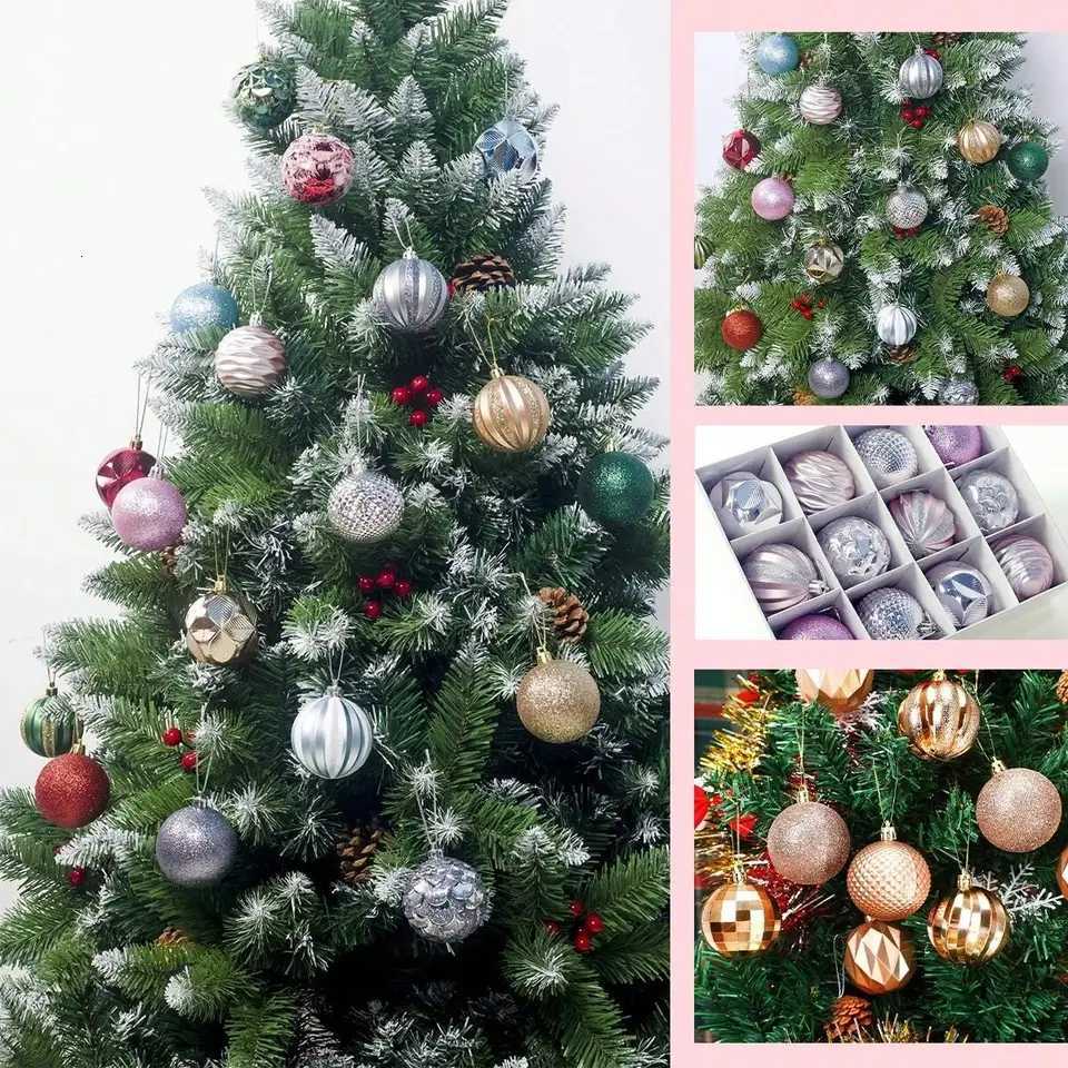 Christmas Ball Decoration Set Shatterproof Plastic Ornaments 60mm Tree Decorations Festive Accessories for Friends Family C251030