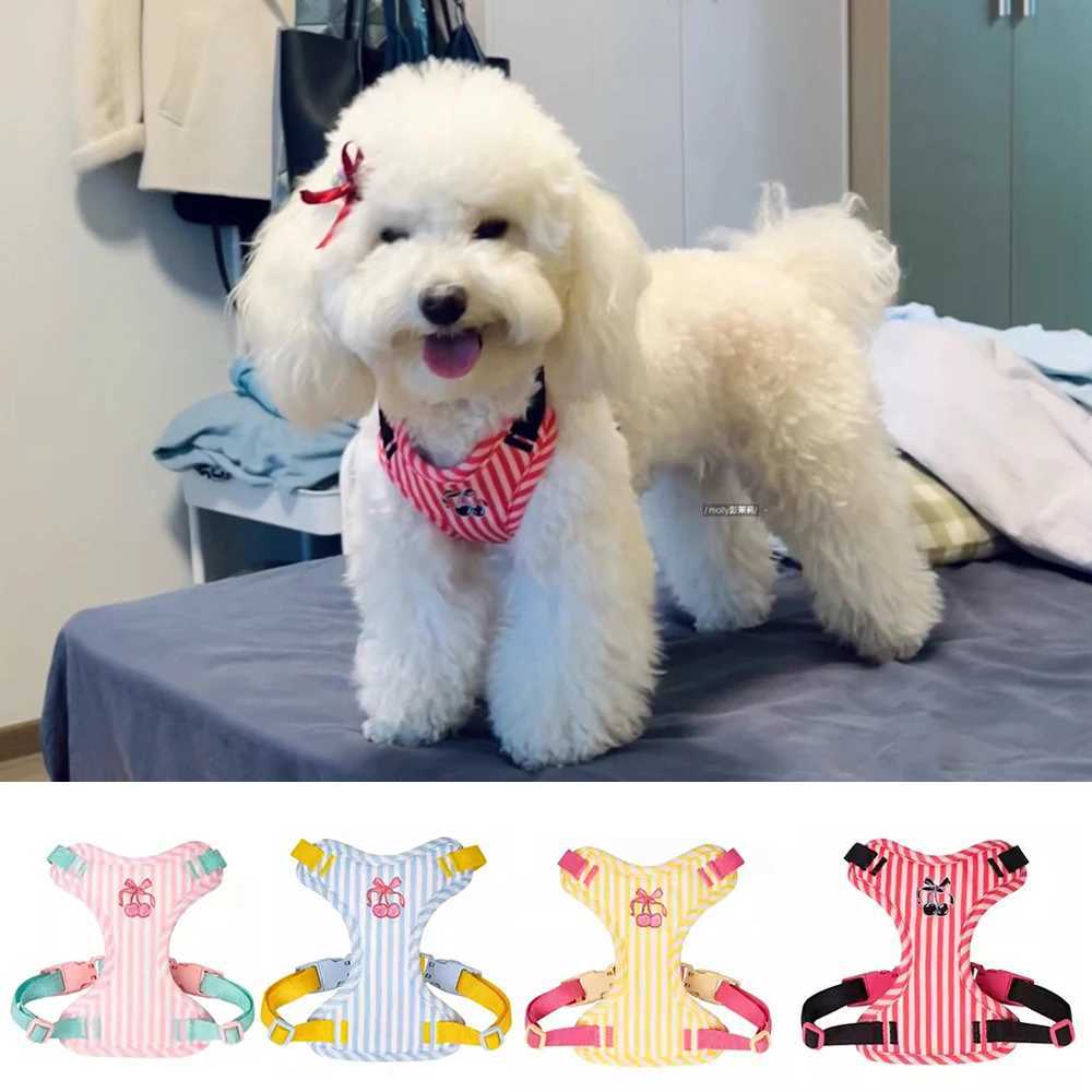 Chic Dog Harness and leash set Cute Puppy walking Set for Small Medium Dogs and cats Adjustable Chest Strap Striped Chic J251129