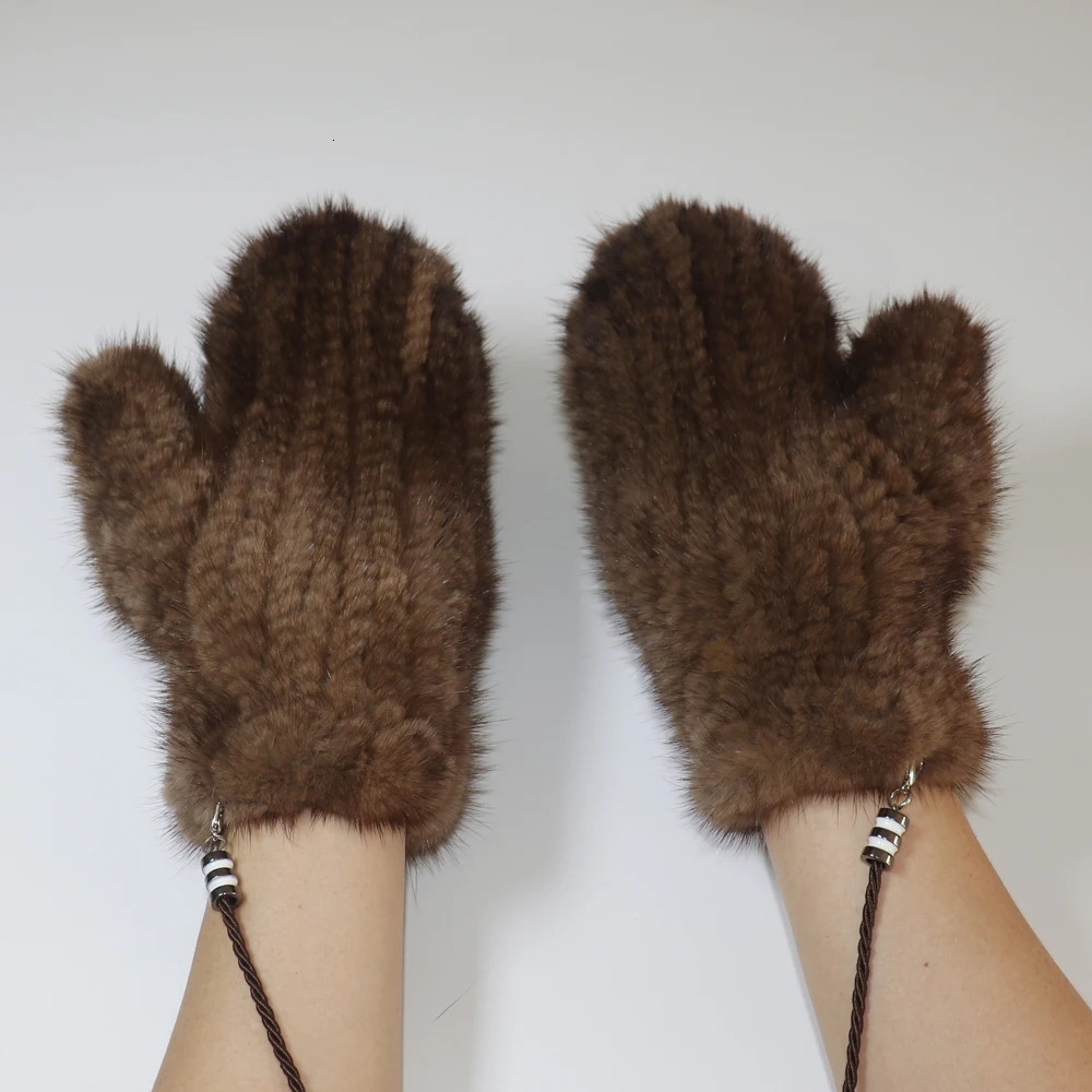 2025 Knitted 100 Natural Mink Fur Gloves Women Winter Warm Good Elastic Mink Fur Mittens Russian Female Genuine Fur Glove 251028