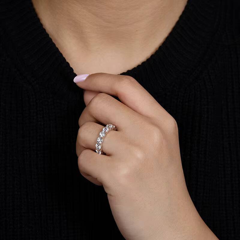 Best Selling Classics Design Moissanite with GRA Certification 925 Silver Sterling Wedding Eternity Ring
