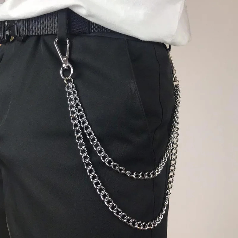 Layered Metal Punk Rock Chain Keychains For Men Women Waist Key Chain Wallet Jeans Hiphop Pants Belt Chains Jewelry Accessories 251021