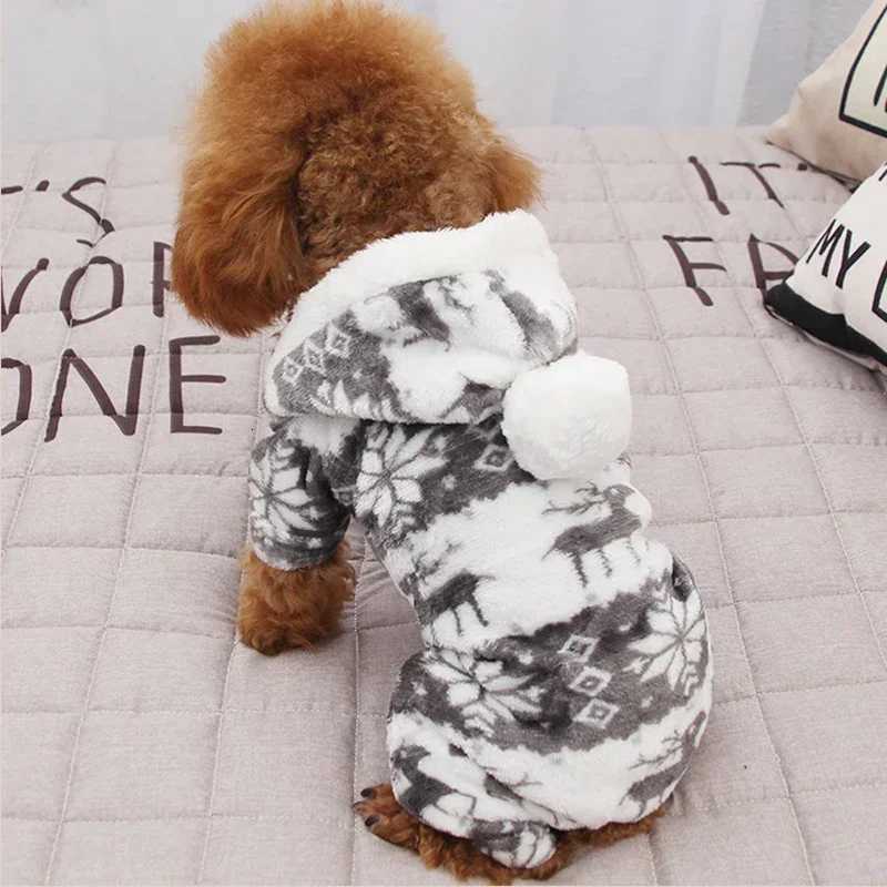 Dog Winter Clothes for Small Dogs Keep Warm Dog Clothes Pet Christmas Clothing Elk Print Dog Clothes Coral Velvet Four Colors C251030
