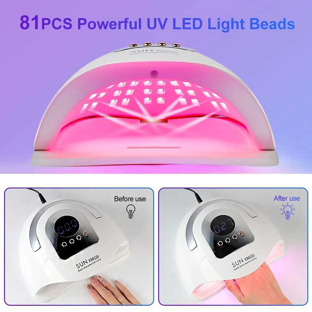 X26 MAX UV LED Nail Lamp 81LED Professional Gel Dryer with Timer Auto Sensor Salon Manicure Tool L251030