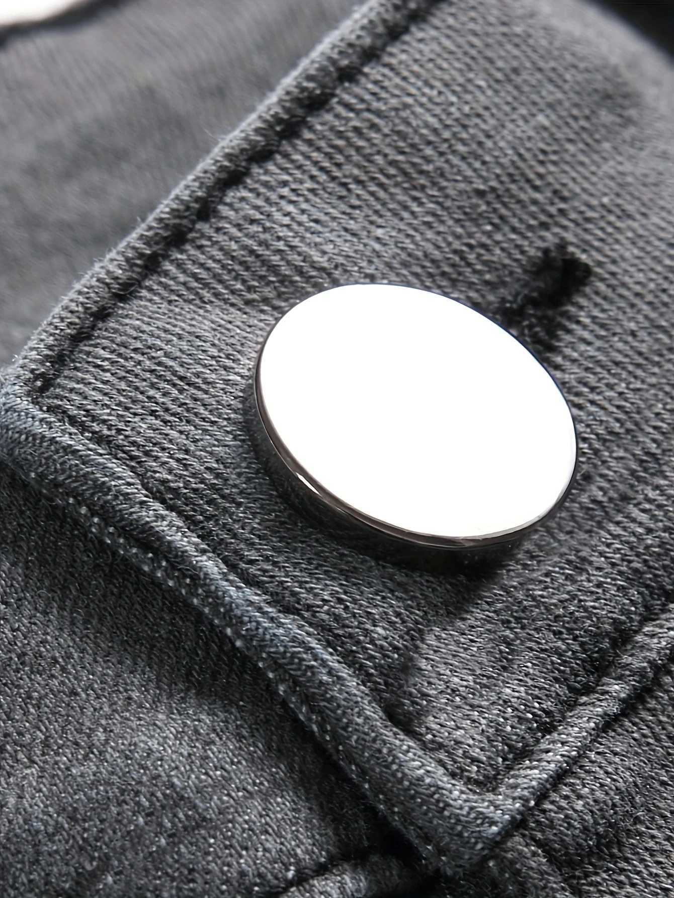 Mens Distressed Grey Jeans Street Style Slim Fit Ripped Denim Pants Trendy Casual Trousers for Daily Hip Hop Looks J251030