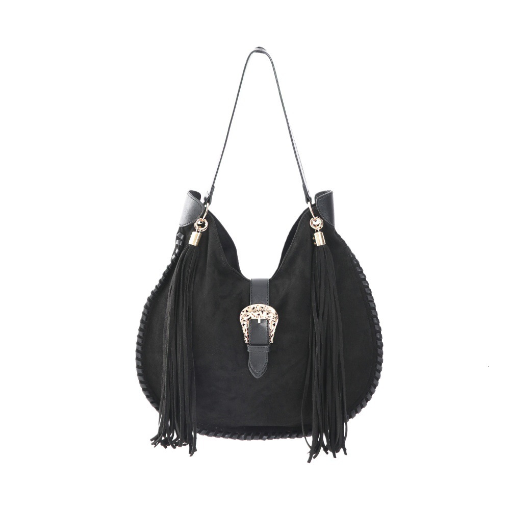 New luxury retro woven suede shoulder bag, tassel shoulder bag, millennium style handbag, versatile casual designer bag
