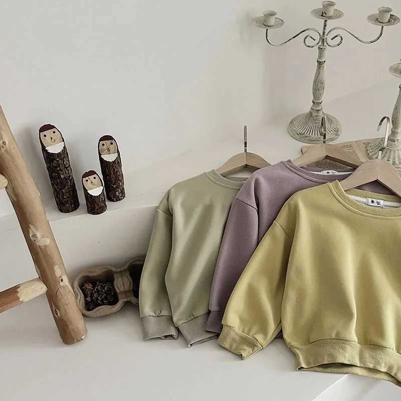 Childrens Hoodies 17 Y Boys Solid Simple Sweatshit Girls Oneck Pullover 6 Colors Spring Autumn Teenage Casual TopsT251030