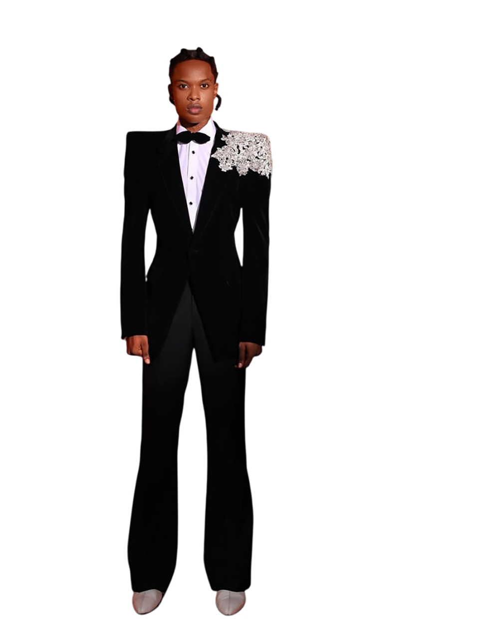 Vintage Men's Suit 2 Pieces Set Appliques Jacket Tailor-Made Groom Shawl Lapel Blazer Evening Prom Party Customized Coat Pants Plus Size