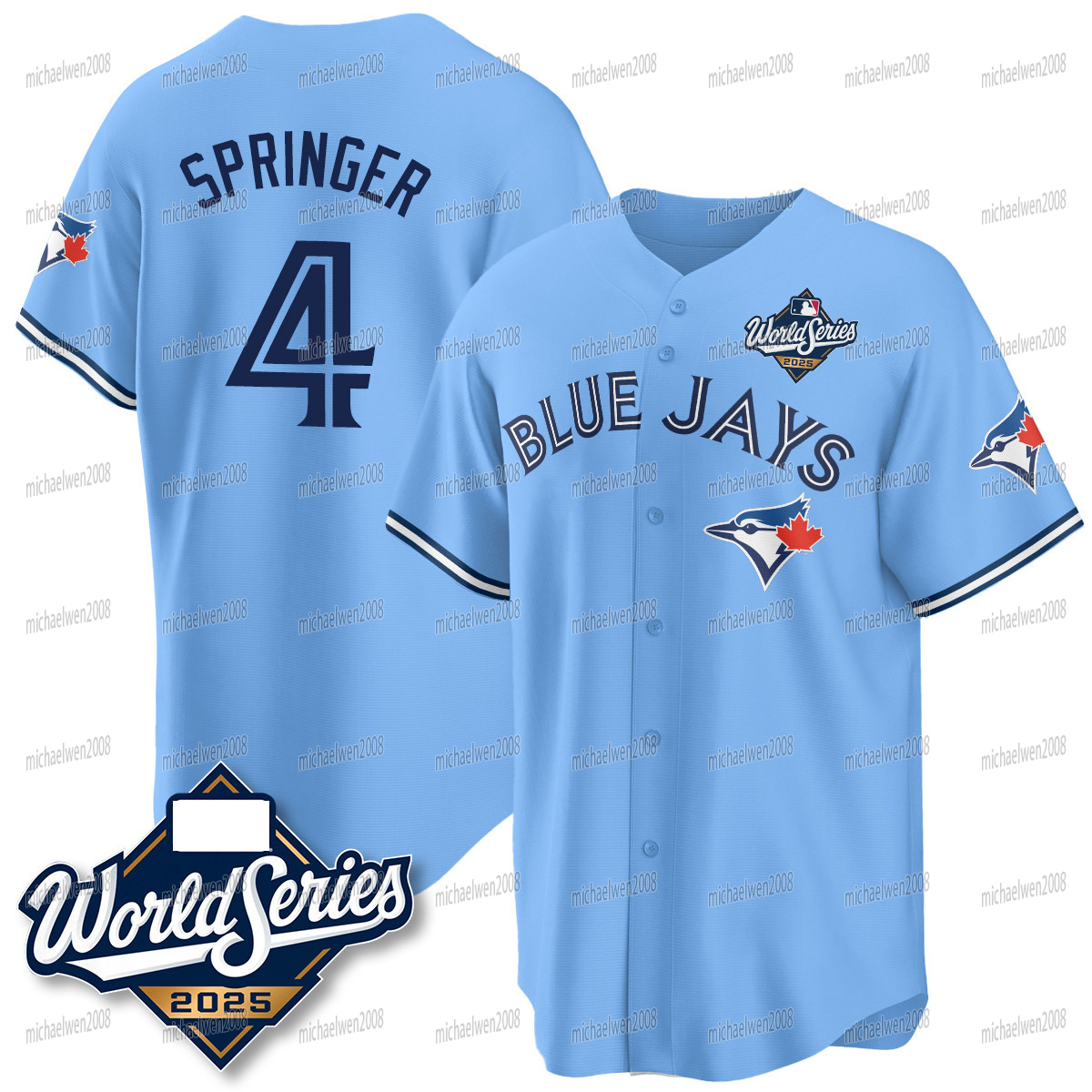Blue Jays 2025 World Series Baseball Jerseys Vladimir Guerrero Jr. George Spriger Trey Yesavage Bo Bichette Max Scherzer Adres Gimeez Kirk Clemet Youth