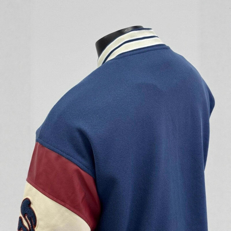 American Style Letter Flocking Patchwork Baseball Jacket for Men New Spring and Autumn Hip-Hop Designer coat Loose Fit Versatile Trendy Jacket Coat