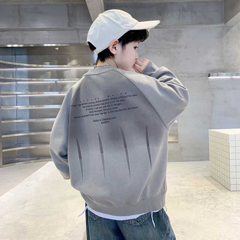 New Autumn Kids Boy Vintage Retro Sweatshirts Top for Teens Casual Loose Gradient Pullover Tops Cotton Long Sleeve Casual OutfitT251030