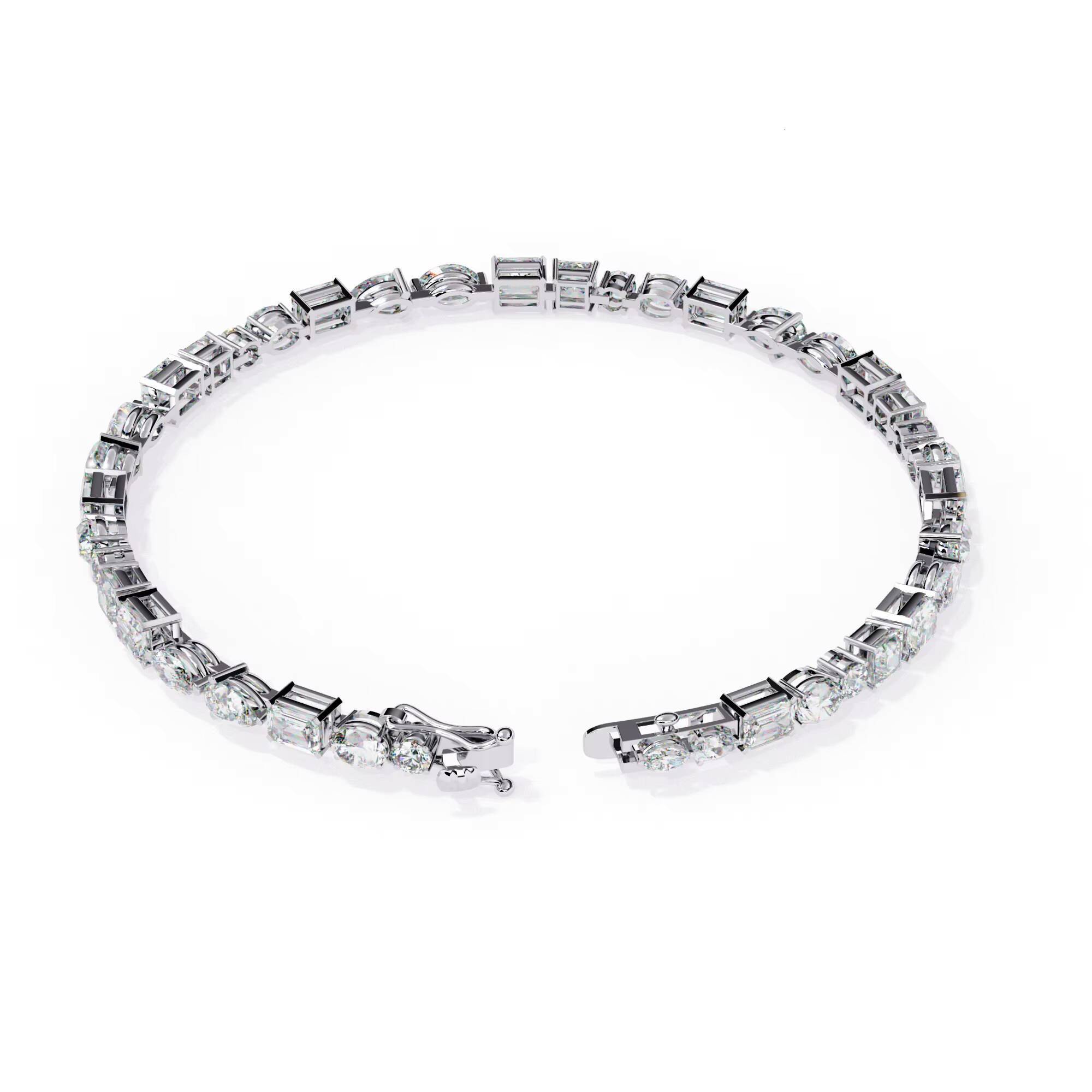 HI Color VSSI Clarity Mixed Cut MultiShape Tennis Bracelet Elegant Diamond Bangle Moissanite Bracelets Bangles