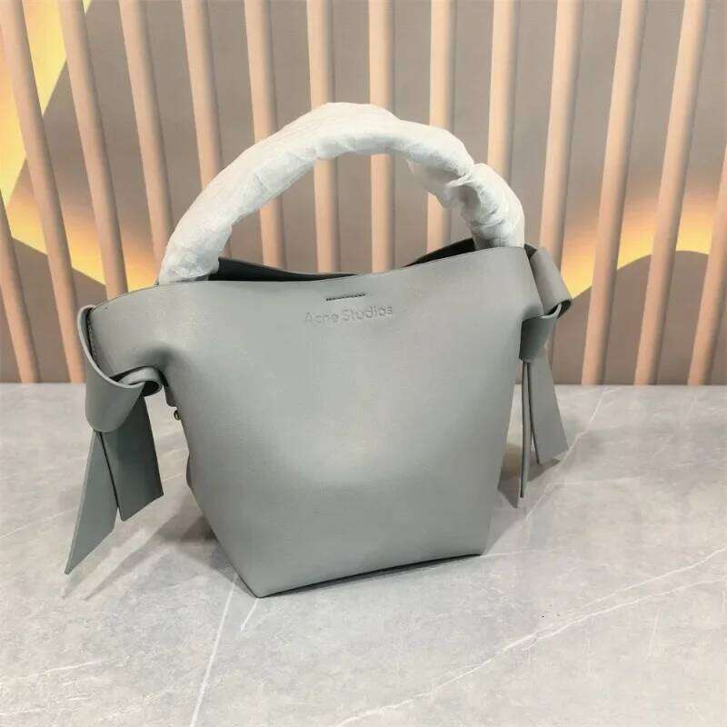 Acnestudios EKNI Musubi Mini Genuine Leather Unisex Commuter Crossbody Handbag Bucket Bag