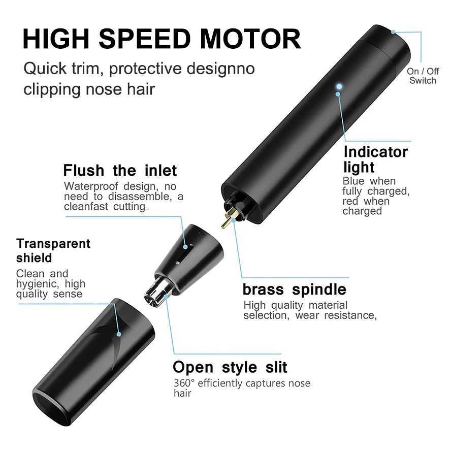 Electric Nose Hair Trimmer Shaver Men Ear Neck Eyebrow Trimmer Shaver Man Clean Razor Remover Kit M251030