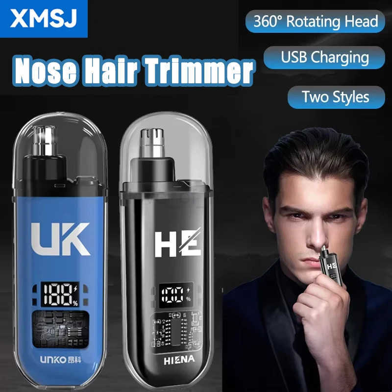 XMSJ Mini Eyebrow Trimmer Portable Electric Digital Display Pocketsized Cut Nose Hair Painless USB Rechargeable Trimmer Z251030