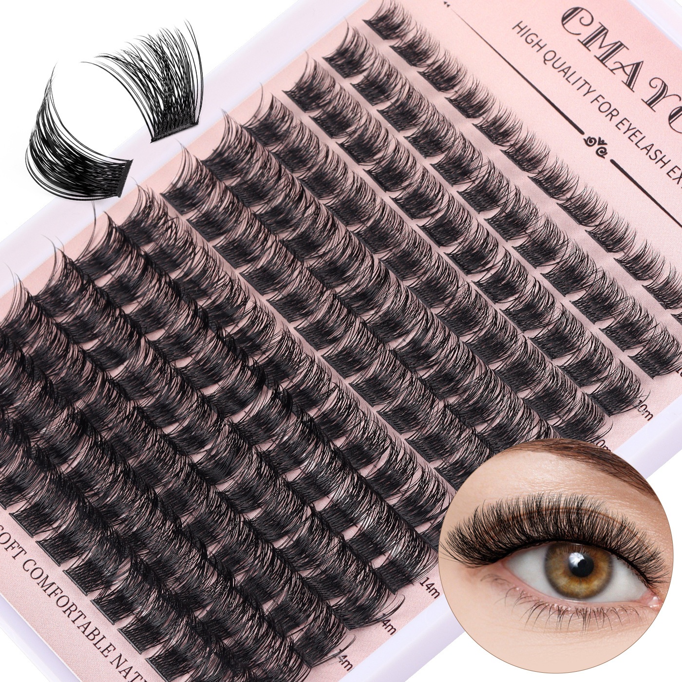 DIY Individual Eyelashes Thick Fluffy 144Pcs Cluster Lashes Kit Soft Natural Look Handmade Reusable D Curled Cluster Segmented Eyelashes Grafted Lashe