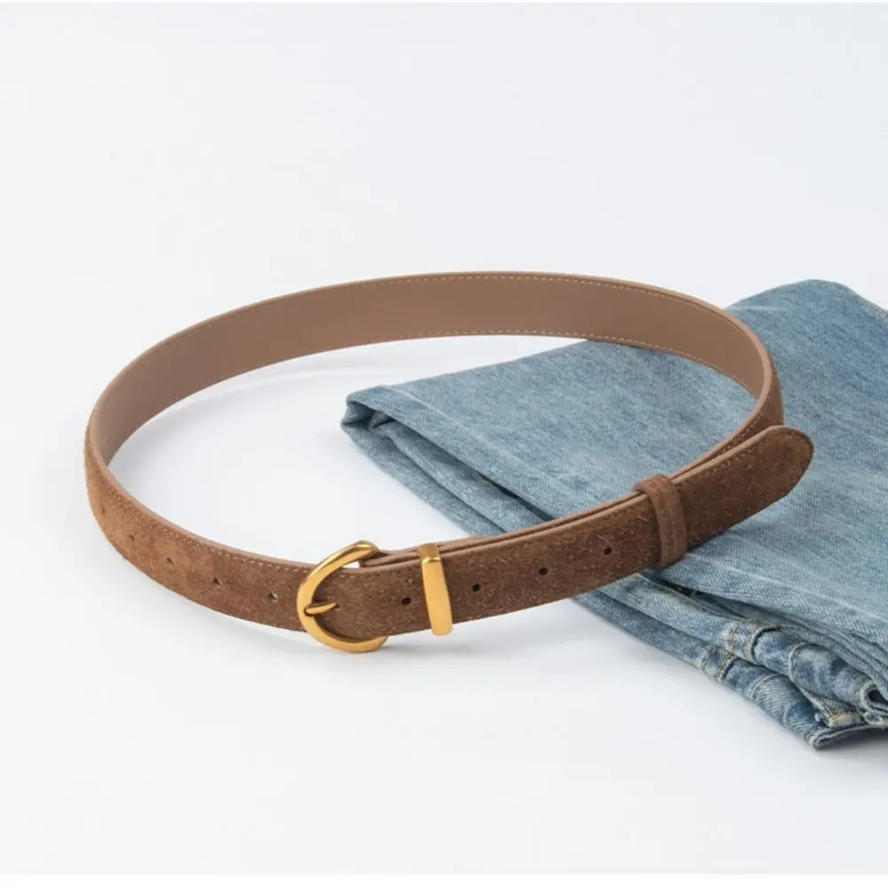 Women Suede Leather Belt Casual Versatile Business Waist Strap Trendy Pin Buckle Waistband 251024CJ
