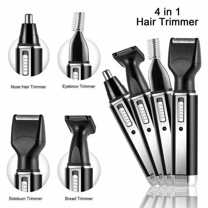 XMSJ Portable Nose Hair Trimmer 4 in 1 USB Rechargeable IPX7 Waterproof Facial Nose Clippers Grooming Set for Men and Women M251030