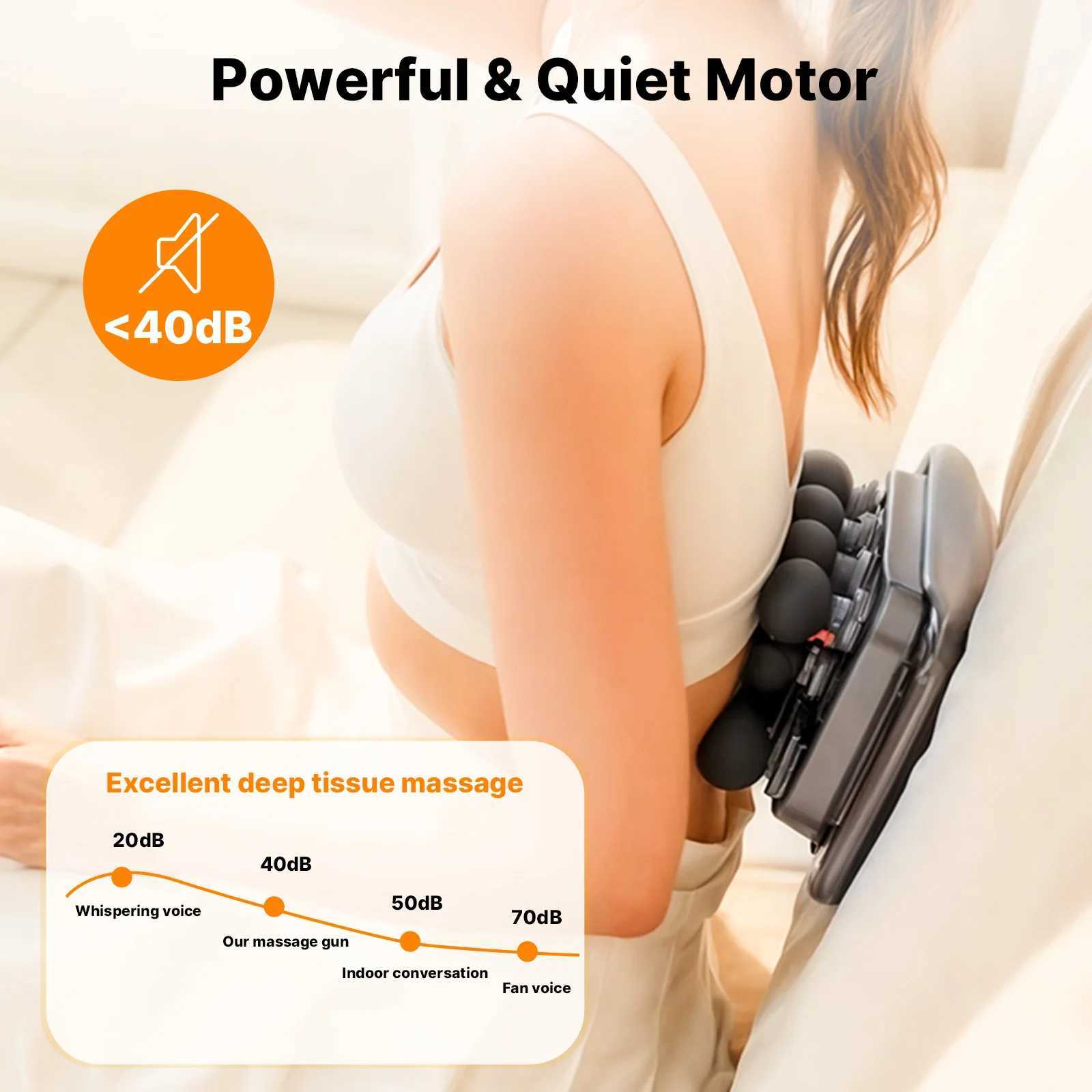 1pc Ten Head Percussion Massage Gun USB Rechargeable Deep Tissue Muscle Relaxation 9 Intensity Levels Silent J251030
