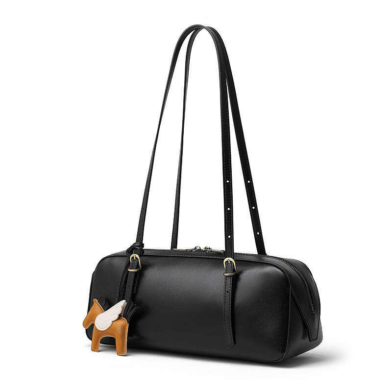 Genuine Leather Underarm Bowling Women Versatile Niche Vegetable Tanned Top Layer Cowhide Handbag Women's Bag